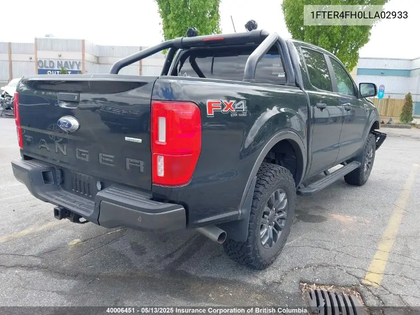 2020 Ford Ranger Xl/Xlt/Lariat VIN: 1FTER4FH0LLA02933 Lot: 40006451