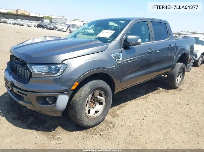 2020 Ford Ranger Lariat VIN: 1FTER4EH7LLA64377 Lot: 42540663