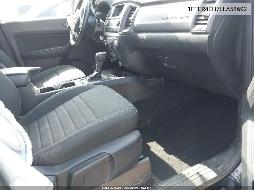 2020 Ford Ranger Xl VIN: 1FTER4EH7LLA58692 Lot: 42599449