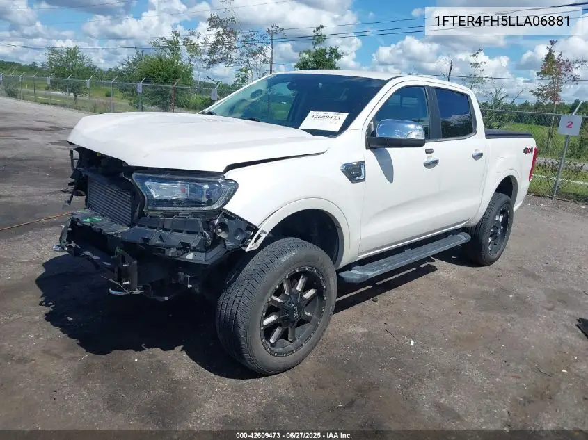 2020 Ford Ranger Lariat VIN: 1FTER4FH5LLA06881 Lot: 42609473