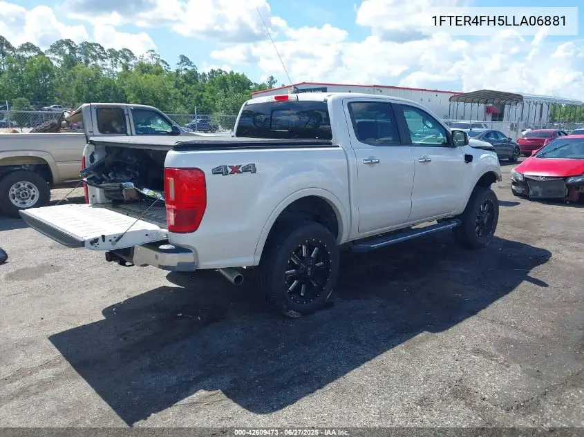 2020 Ford Ranger Lariat VIN: 1FTER4FH5LLA06881 Lot: 42609473