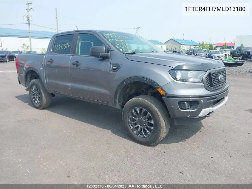 2021 Ford Ranger VIN: 1FTER4FH7MLD13180 Lot: 12332376