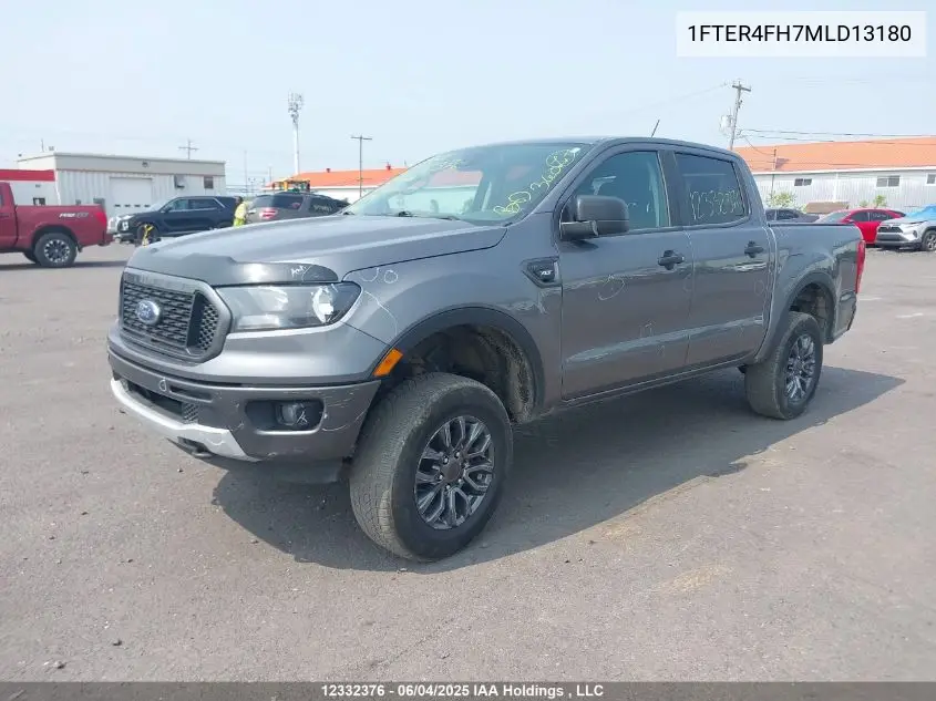 2021 Ford Ranger VIN: 1FTER4FH7MLD13180 Lot: 12332376