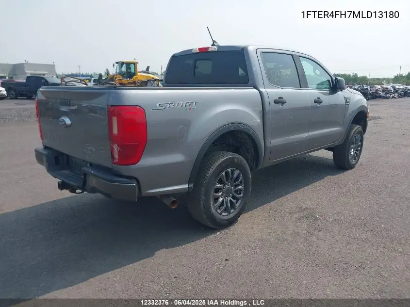 2021 Ford Ranger VIN: 1FTER4FH7MLD13180 Lot: 12332376