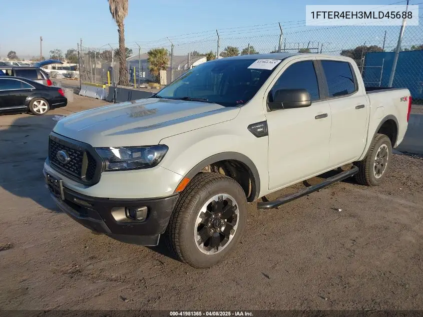 2021 Ford Ranger Xl VIN: 1FTER4EH3MLD45688 Lot: 41981365
