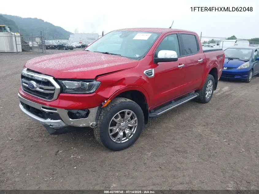 2021 Ford Ranger Lariat VIN: 1FTER4FHXMLD62048 Lot: 42709745