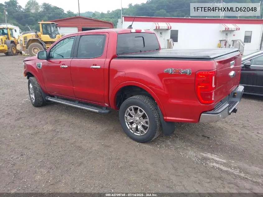 2021 Ford Ranger Lariat VIN: 1FTER4FHXMLD62048 Lot: 42709745