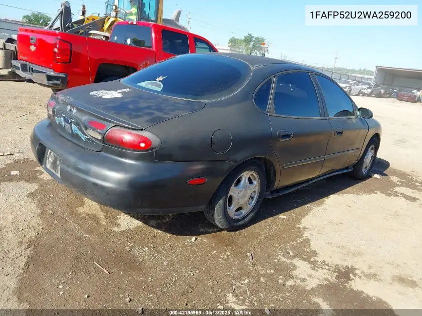 1998 Ford Taurus Lx/Se VIN: 1FAFP52U2WA259200 Lot: 42195969