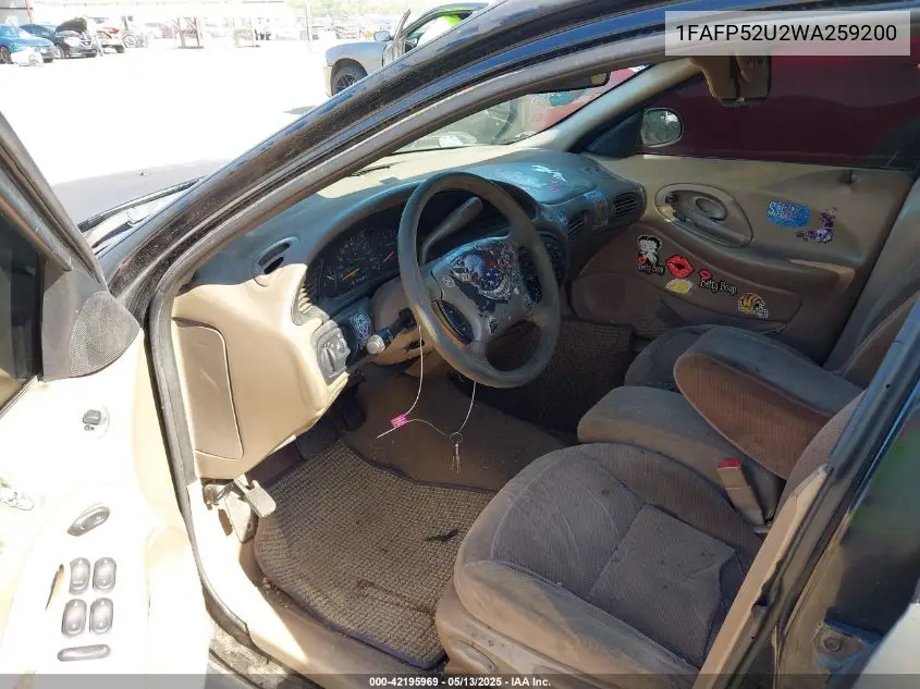 1998 Ford Taurus Lx/Se VIN: 1FAFP52U2WA259200 Lot: 42195969