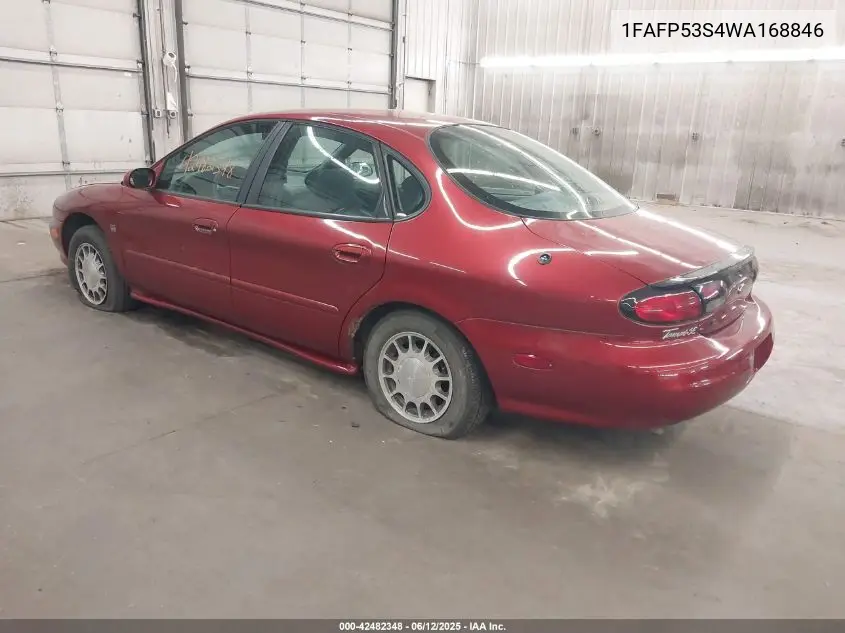 1998 Ford Taurus Se Comfort VIN: 1FAFP53S4WA168846 Lot: 42482348