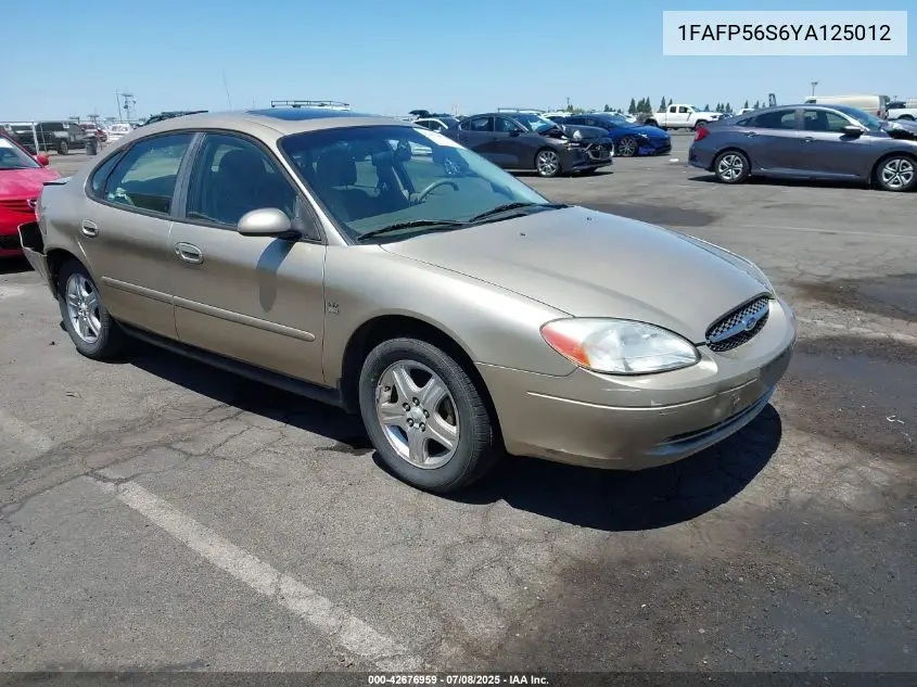 2000 Ford Taurus Sel VIN: 1FAFP56S6YA125012 Lot: 42676959