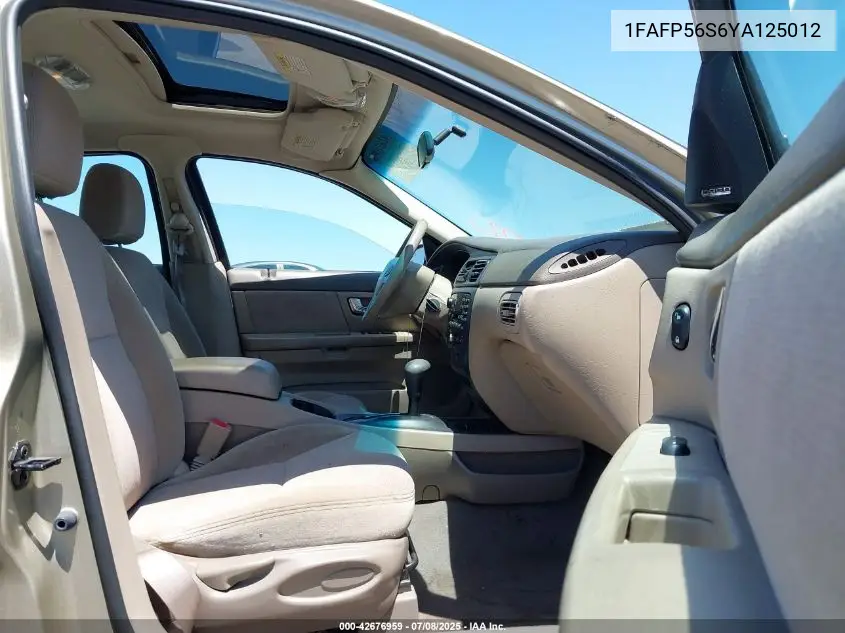 2000 Ford Taurus Sel VIN: 1FAFP56S6YA125012 Lot: 42676959