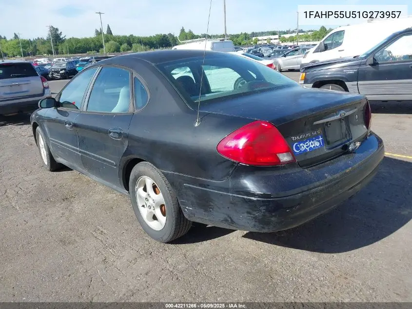 2001 Ford Taurus Ses VIN: 1FAHP55U51G273957 Lot: 42211266