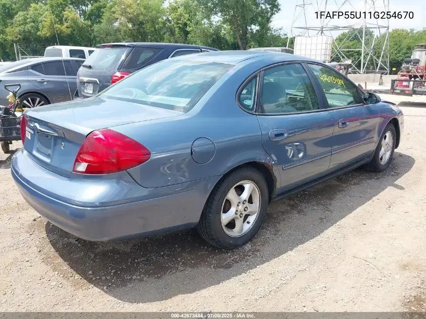 2001 Ford Taurus Ses VIN: 1FAFP55U11G254670 Lot: 42673484
