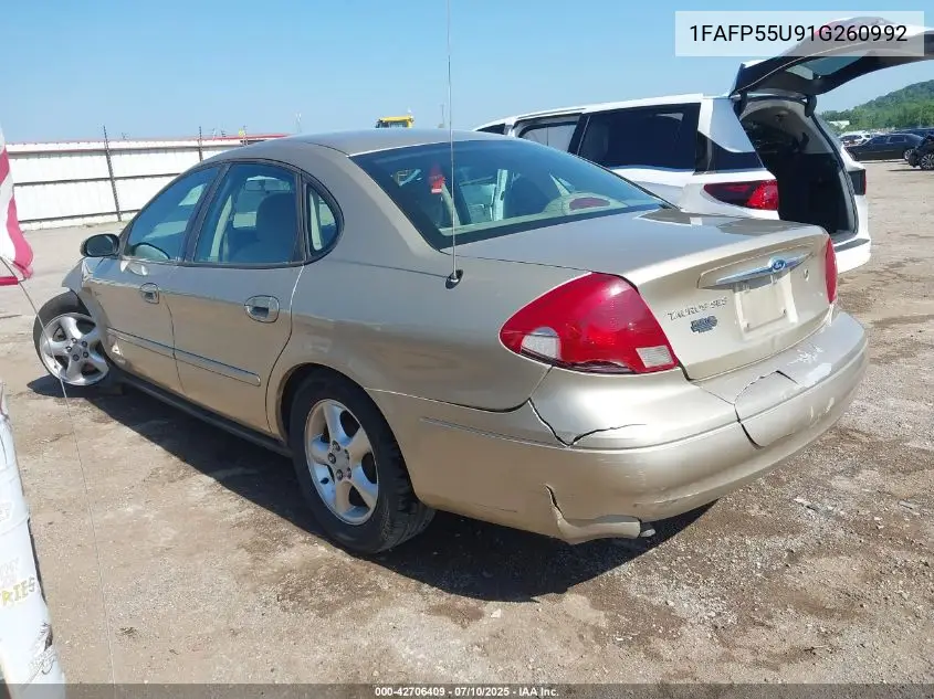 2001 Ford Taurus Ses VIN: 1FAFP55U91G260992 Lot: 42706409
