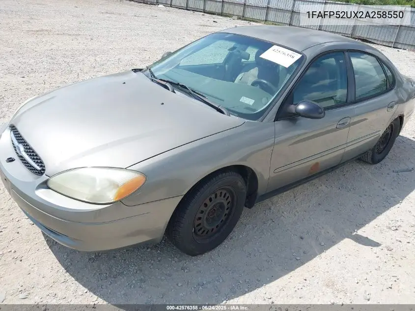 2002 Ford Taurus Lx VIN: 1FAFP52UX2A258550 Lot: 42576358