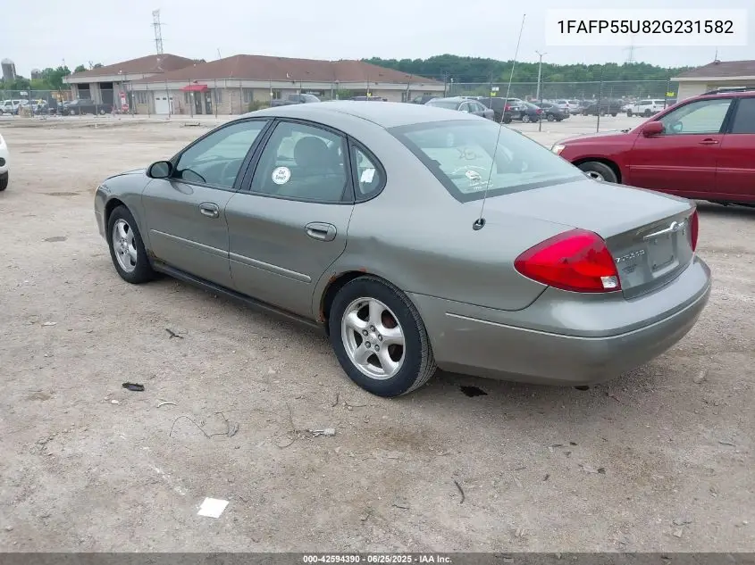 2002 Ford Taurus Ses VIN: 1FAFP55U82G231582 Lot: 42594390