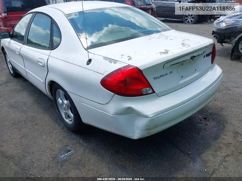 2002 Ford Taurus Se VIN: 1FAFP53U22A118586 Lot: 42619220
