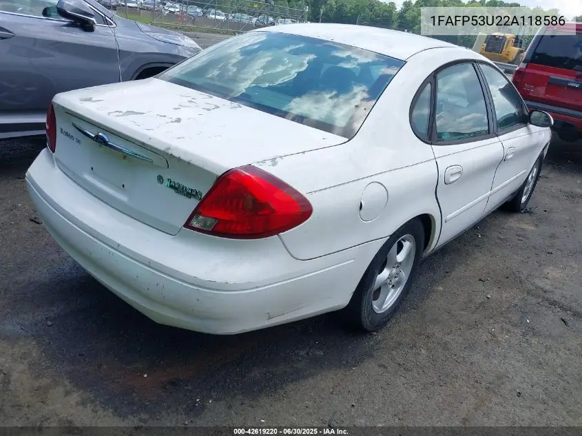 2002 Ford Taurus Se VIN: 1FAFP53U22A118586 Lot: 42619220