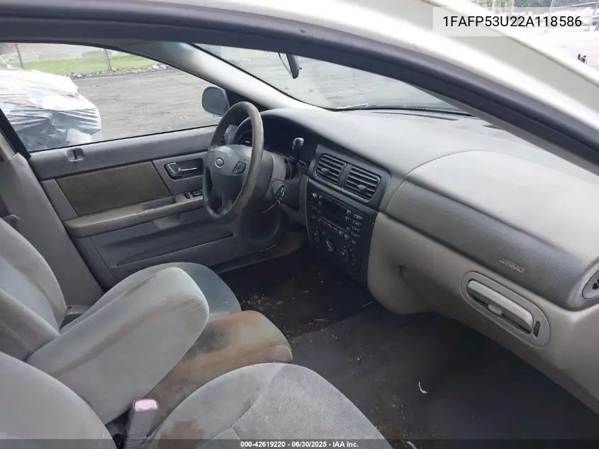 2002 Ford Taurus Se VIN: 1FAFP53U22A118586 Lot: 42619220