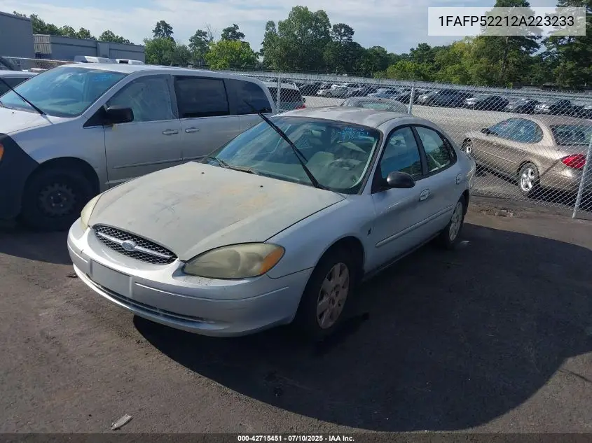2002 Ford Taurus Lx VIN: 1FAFP52212A223233 Lot: 42715451
