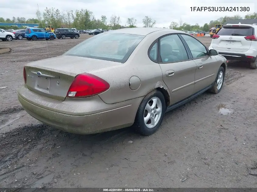 2003 Ford Taurus Se VIN: 1FAFP53U33A241380 Lot: 42201891