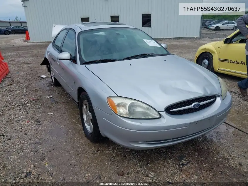 2003 Ford Taurus Ses VIN: 1FAFP55S43G270637 Lot: 42205556