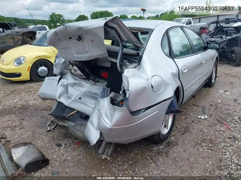 2003 Ford Taurus Ses VIN: 1FAFP55S43G270637 Lot: 42205556