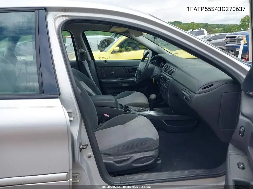 2003 Ford Taurus Ses VIN: 1FAFP55S43G270637 Lot: 42205556