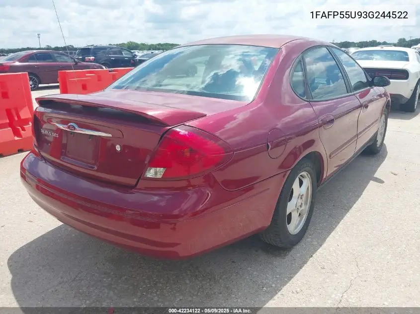 2003 Ford Taurus Ses VIN: 1FAFP55U93G244522 Lot: 42234122