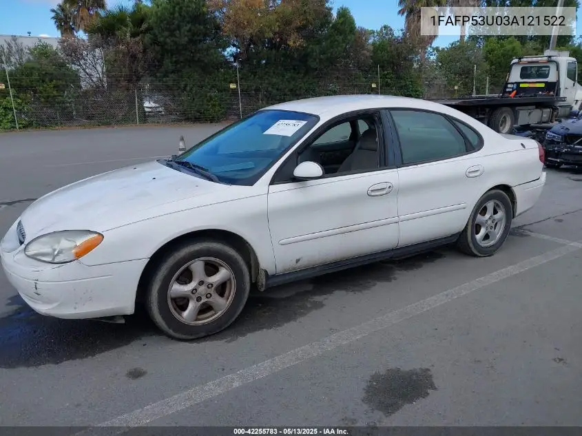 2003 Ford Taurus Se VIN: 1FAFP53U03A121522 Lot: 42255783