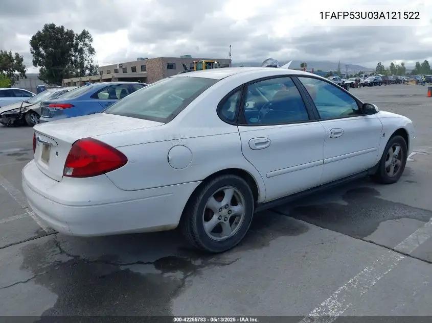 2003 Ford Taurus Se VIN: 1FAFP53U03A121522 Lot: 42255783