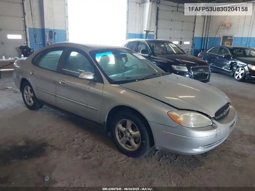 2003 Ford Taurus Se VIN: 1FAFP53U83G204158 Lot: 42567849