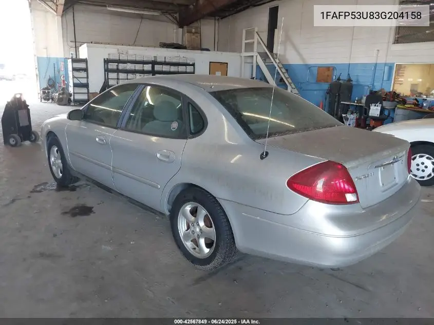 2003 Ford Taurus Se VIN: 1FAFP53U83G204158 Lot: 42567849