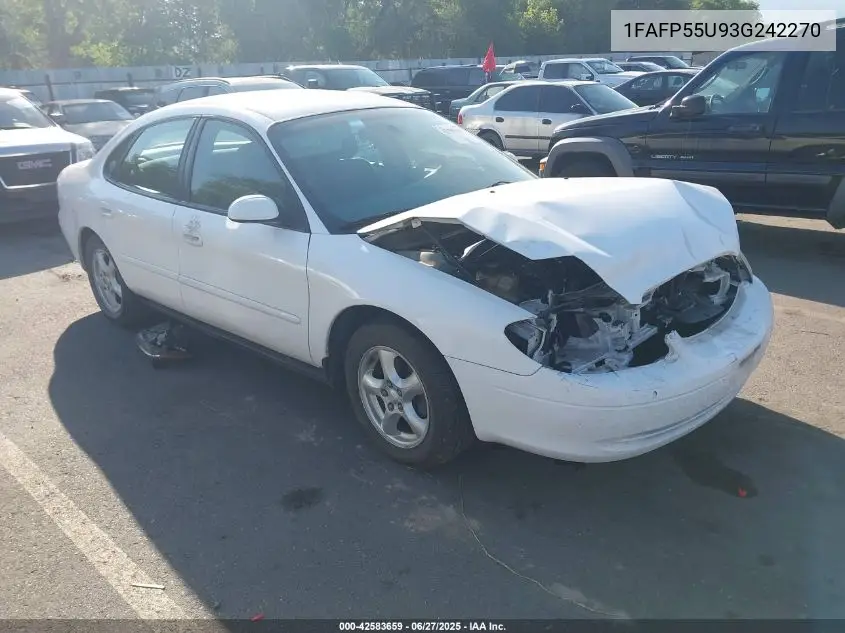 2003 Ford Taurus Ses VIN: 1FAFP55U93G242270 Lot: 42583659