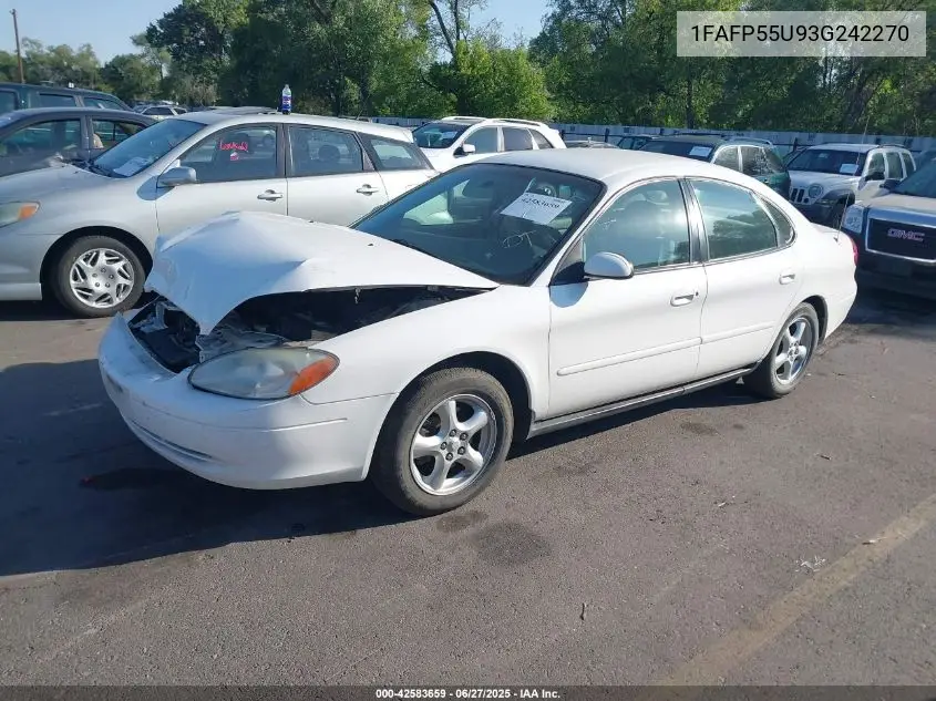 2003 Ford Taurus Ses VIN: 1FAFP55U93G242270 Lot: 42583659