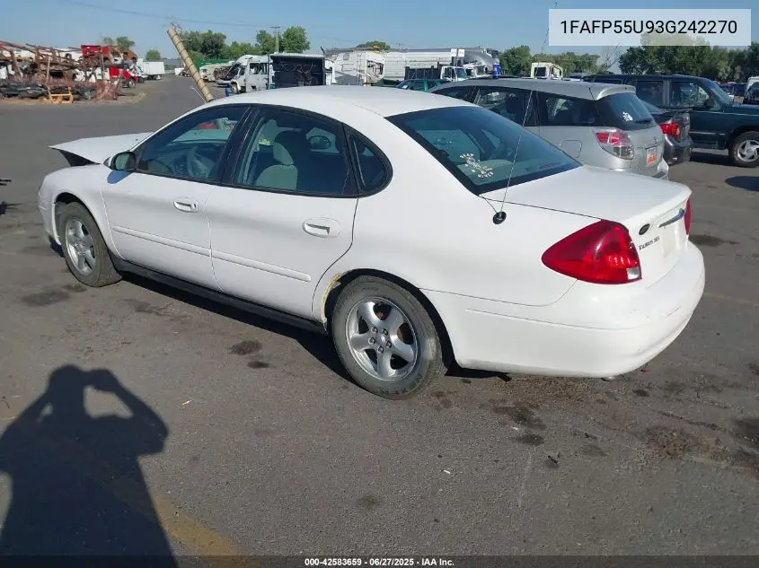 2003 Ford Taurus Ses VIN: 1FAFP55U93G242270 Lot: 42583659