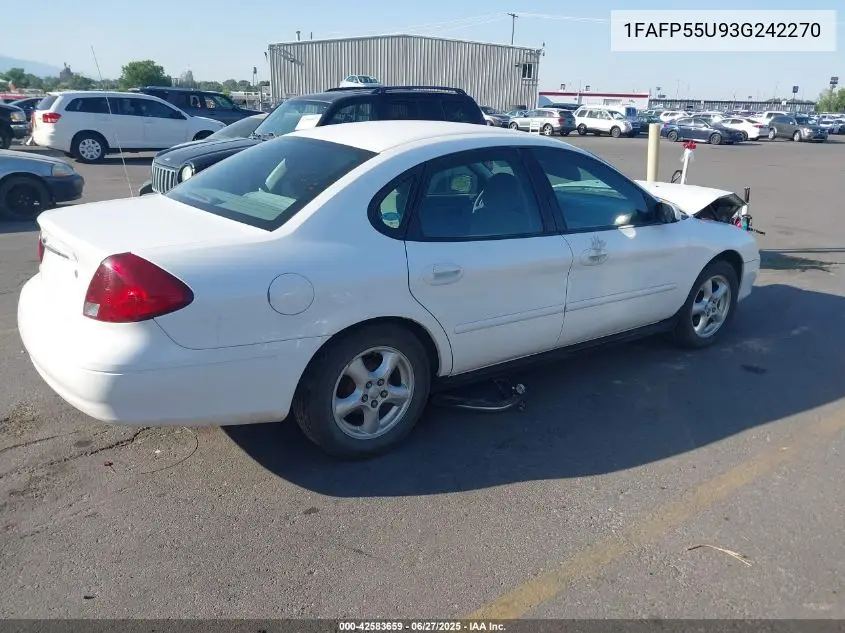2003 Ford Taurus Ses VIN: 1FAFP55U93G242270 Lot: 42583659