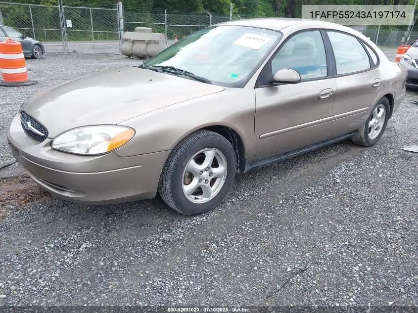 2003 Ford Taurus Ses VIN: 1FAFP55243A197174 Lot: 42691023