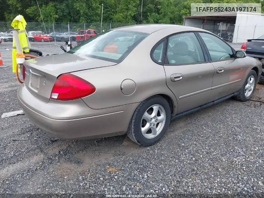 2003 Ford Taurus Ses VIN: 1FAFP55243A197174 Lot: 42691023