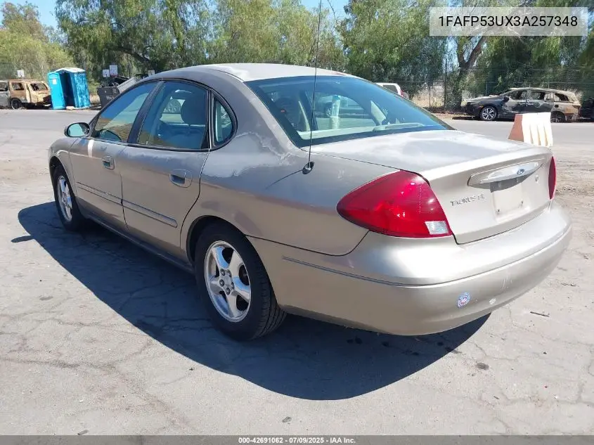 2003 Ford Taurus Se VIN: 1FAFP53UX3A257348 Lot: 42691062