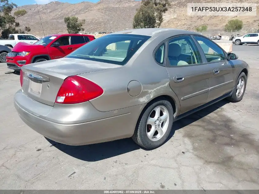 2003 Ford Taurus Se VIN: 1FAFP53UX3A257348 Lot: 42691062