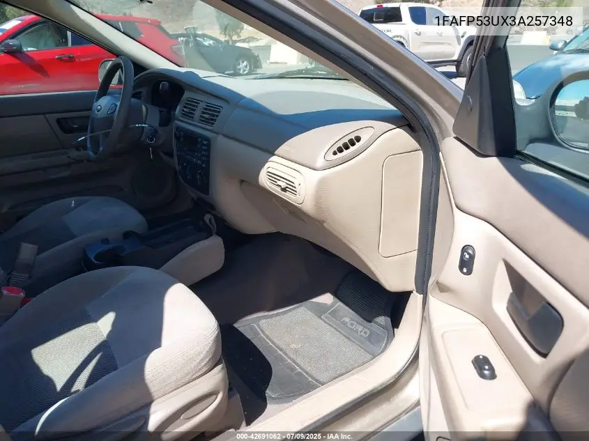 2003 Ford Taurus Se VIN: 1FAFP53UX3A257348 Lot: 42691062