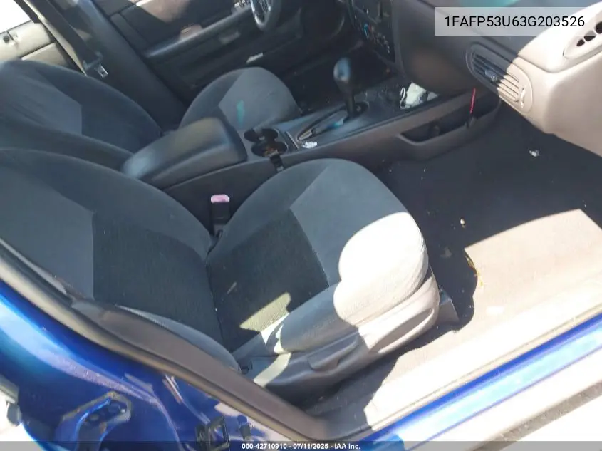 2003 Ford Taurus Se VIN: 1FAFP53U63G203526 Lot: 42710910