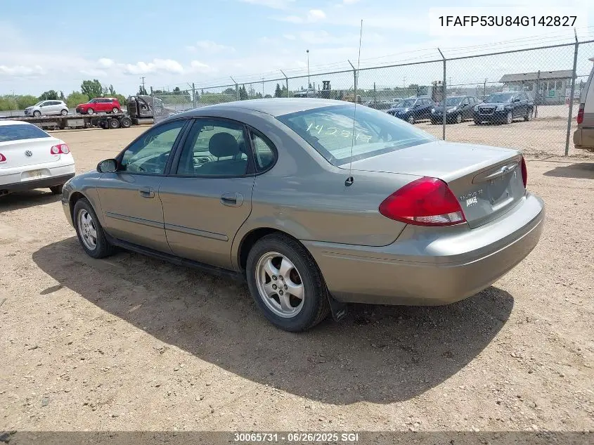 2004 Ford Taurus Se VIN: 1FAFP53U84G142827 Lot: 30065731