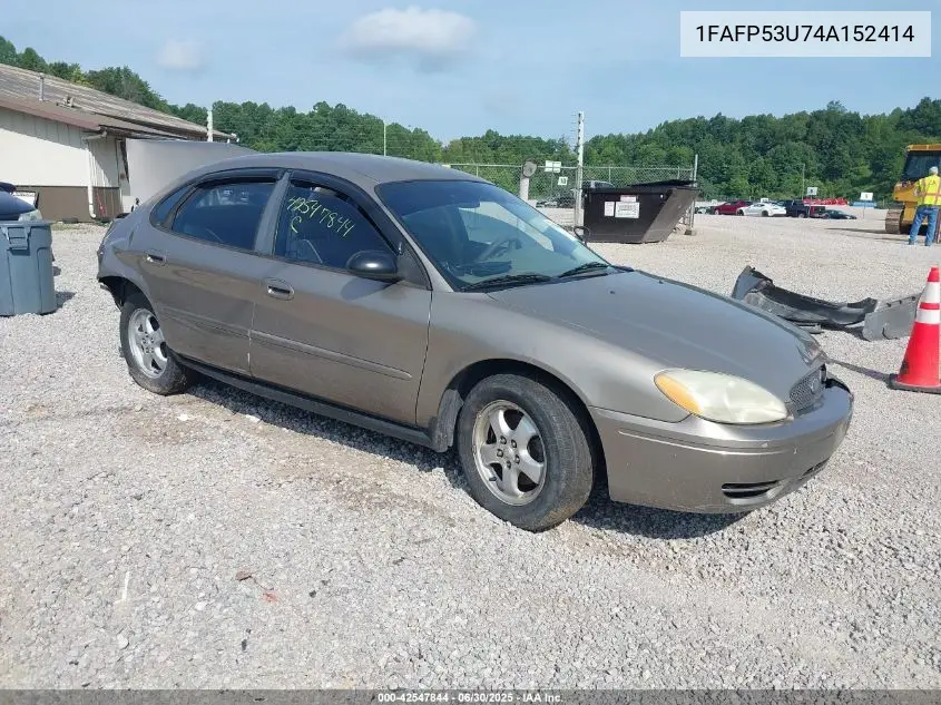 2004 Ford Taurus Se VIN: 1FAFP53U74A152414 Lot: 42547844