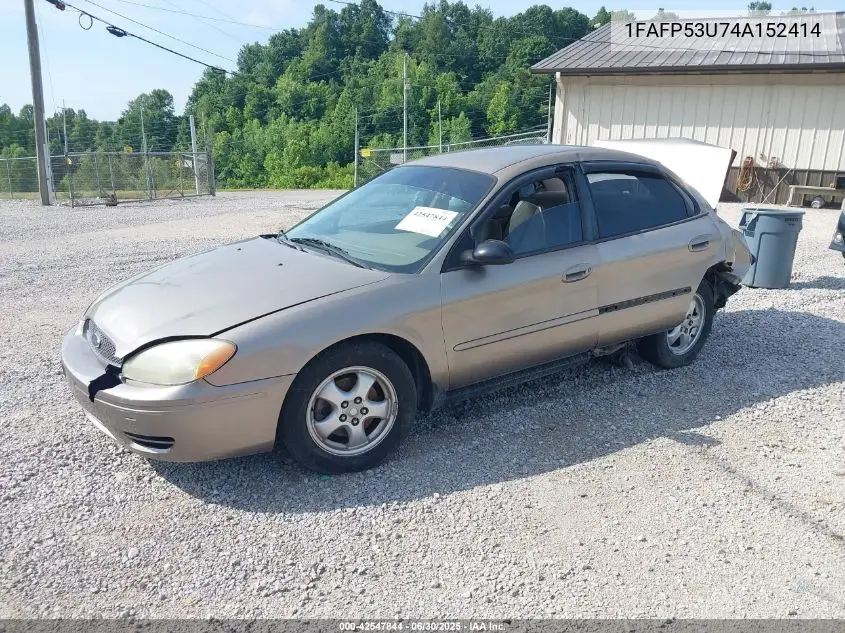 2004 Ford Taurus Se VIN: 1FAFP53U74A152414 Lot: 42547844
