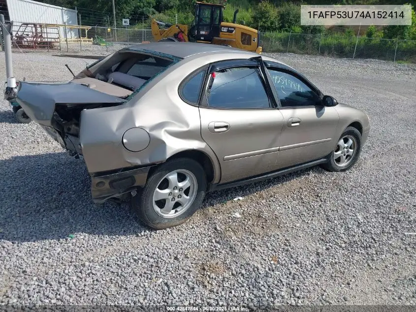 2004 Ford Taurus Se VIN: 1FAFP53U74A152414 Lot: 42547844