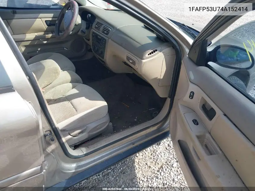 2004 Ford Taurus Se VIN: 1FAFP53U74A152414 Lot: 42547844