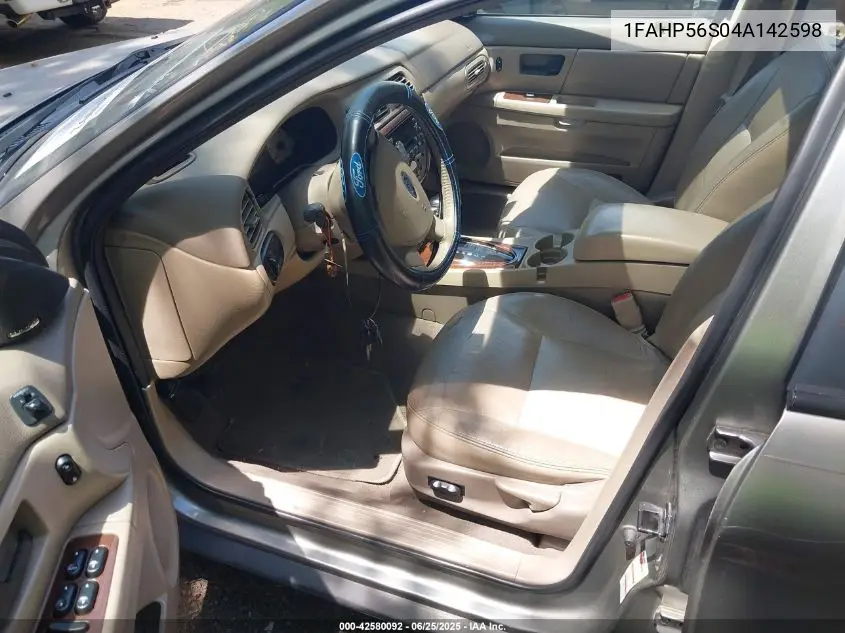 2004 Ford Taurus Sel VIN: 1FAHP56S04A142598 Lot: 42580092